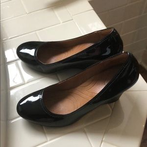 Clark’s Patent Leather Wedges